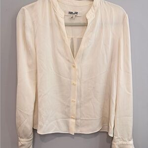 Diane Von Furstenberg Cream Button-Down Blouse